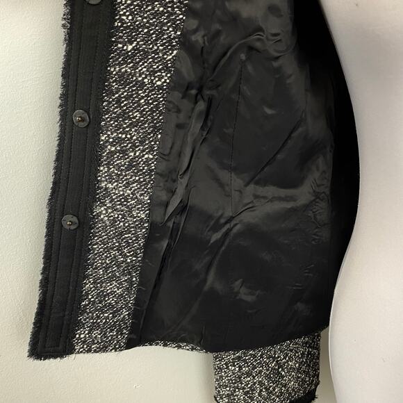 LAFAYETTE 148 New York Speckled Tweed Fringe Wool Blazer Suit Jacket Size 8 - Picture 8 of 10